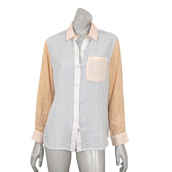 Rails Women's Button up Ellis Shirt in Bermuda Color Block Cotton size Small - Picture 6 of 11